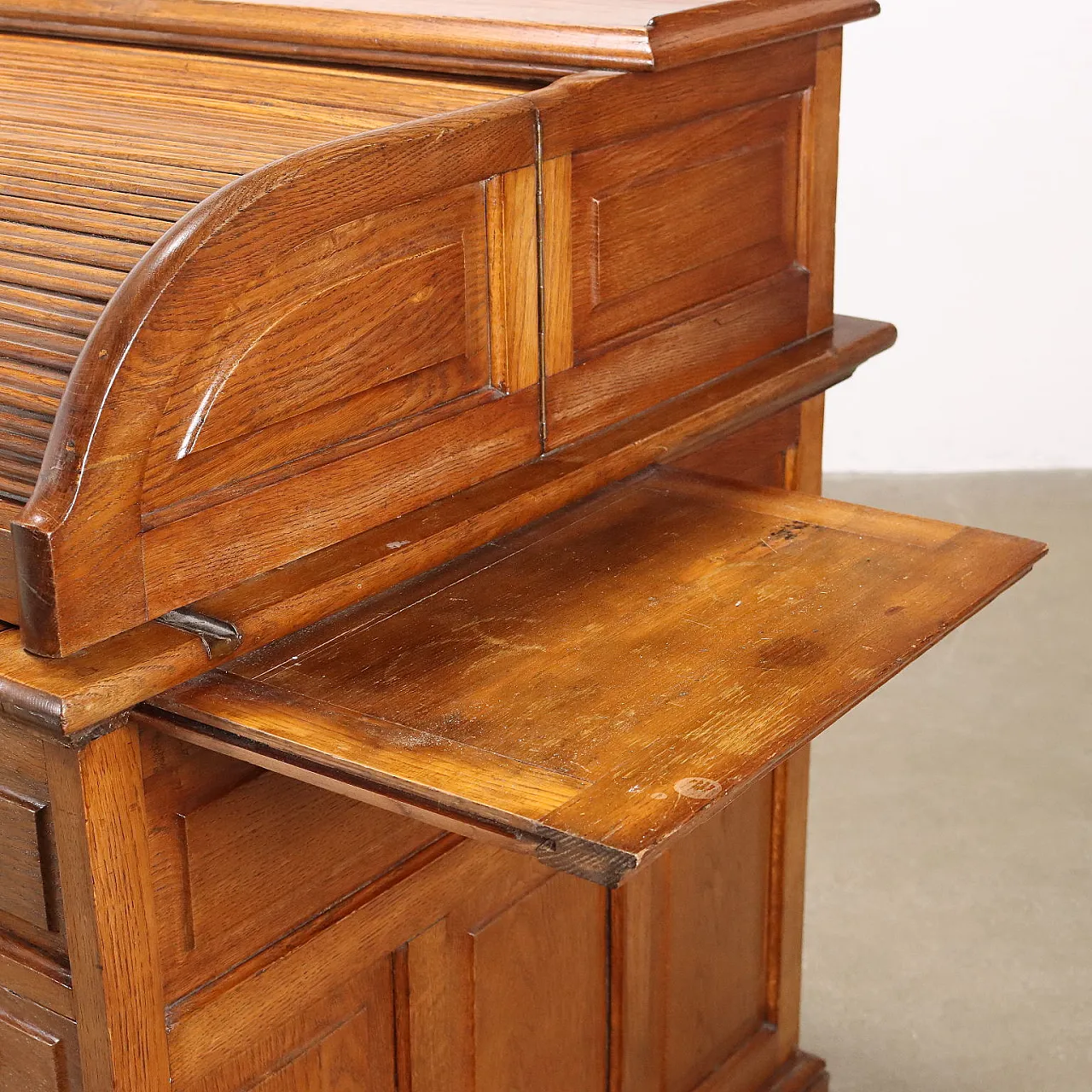 Oak writing desk with drawers, 20th century 8