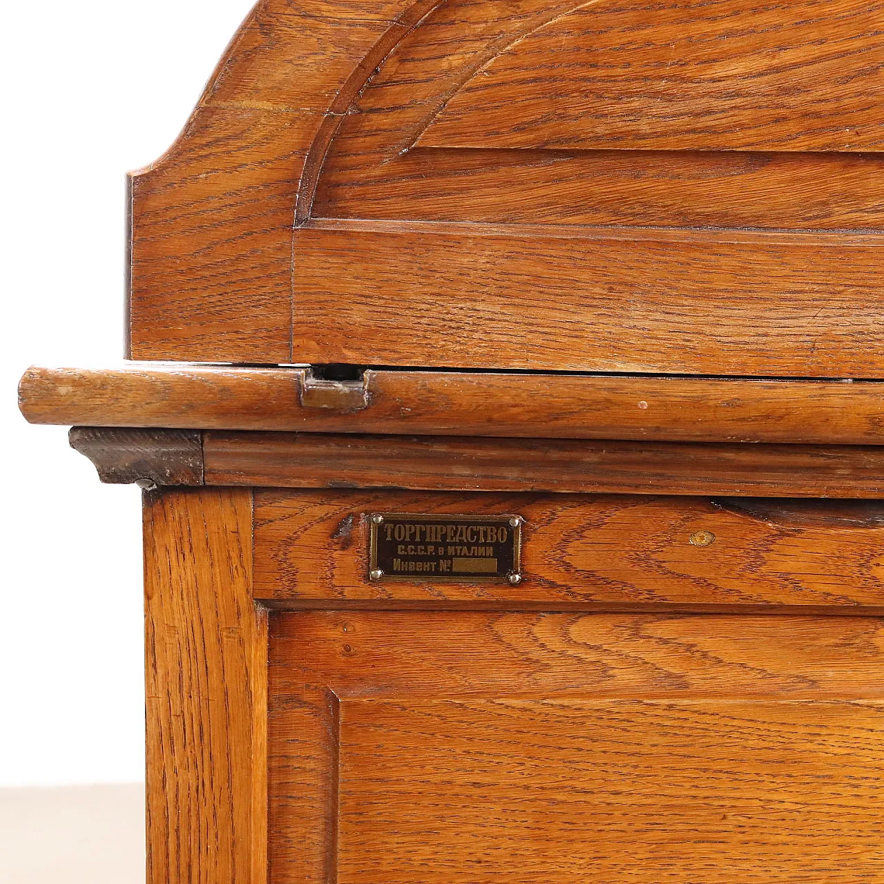 Oak writing desk with drawers, 20th century 10