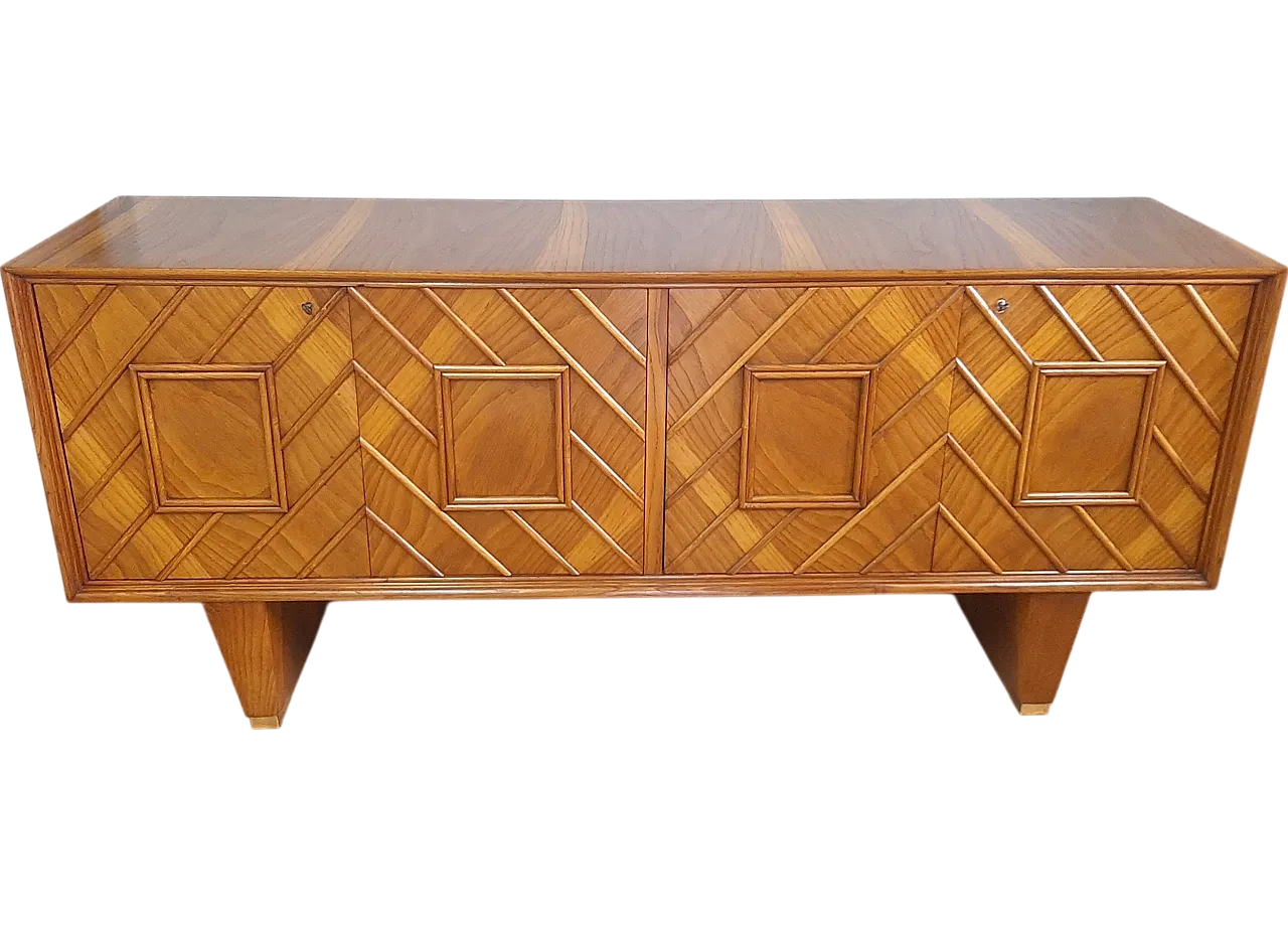 Art deco sideboardin blocnde oak, 1940s 13