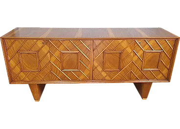 Credenza Art Deco in rovere biondo, anni '40