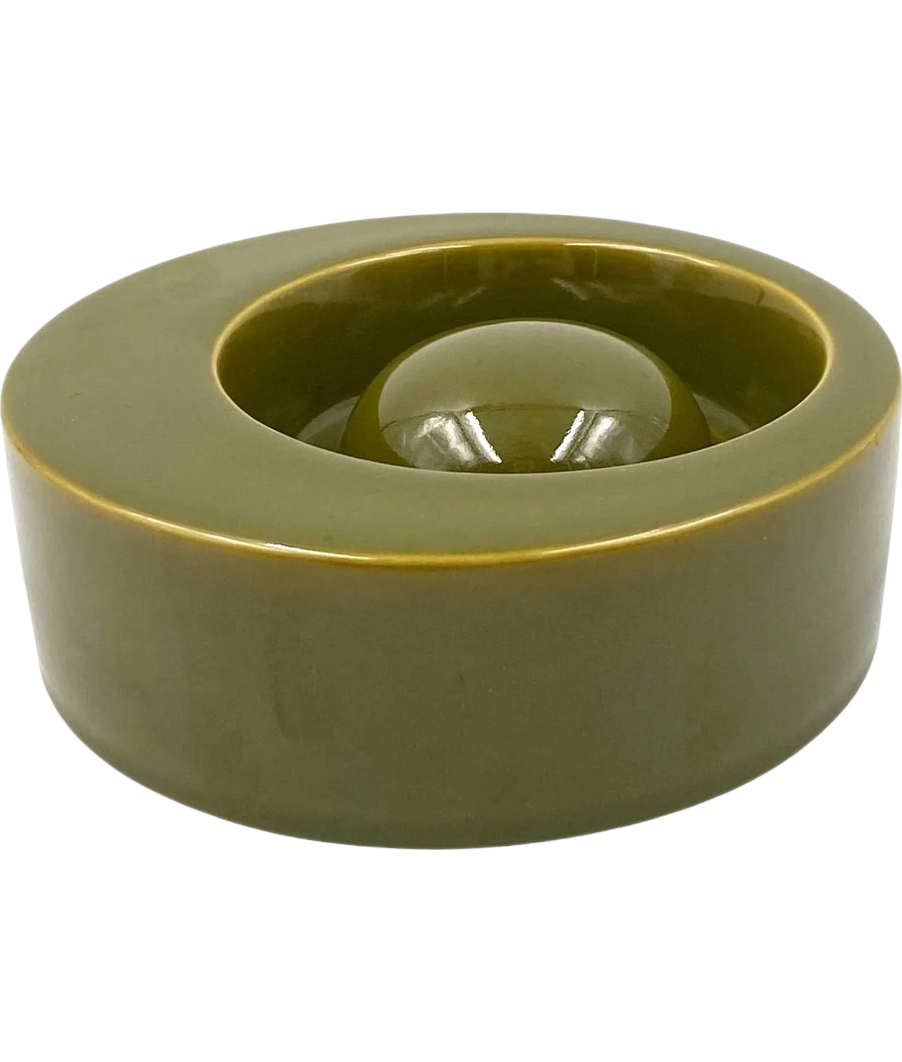 Mid-century green ceramic ashtray, Sicart Italy 1969 14