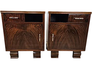 Pair of Art Deco Venetian bedside tables, 1940s