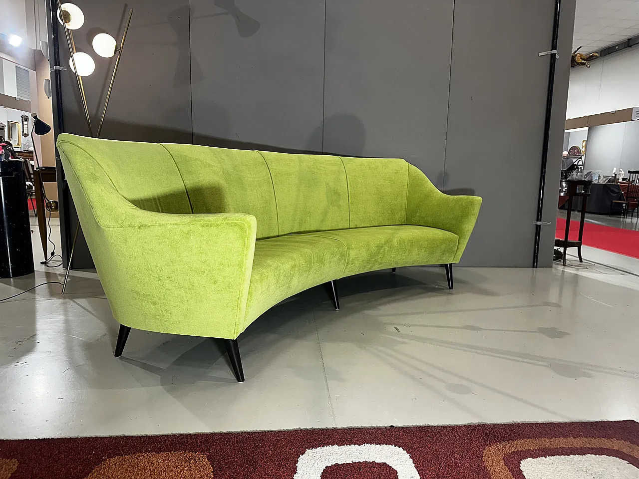 Green mid-century sofa, 50s 4