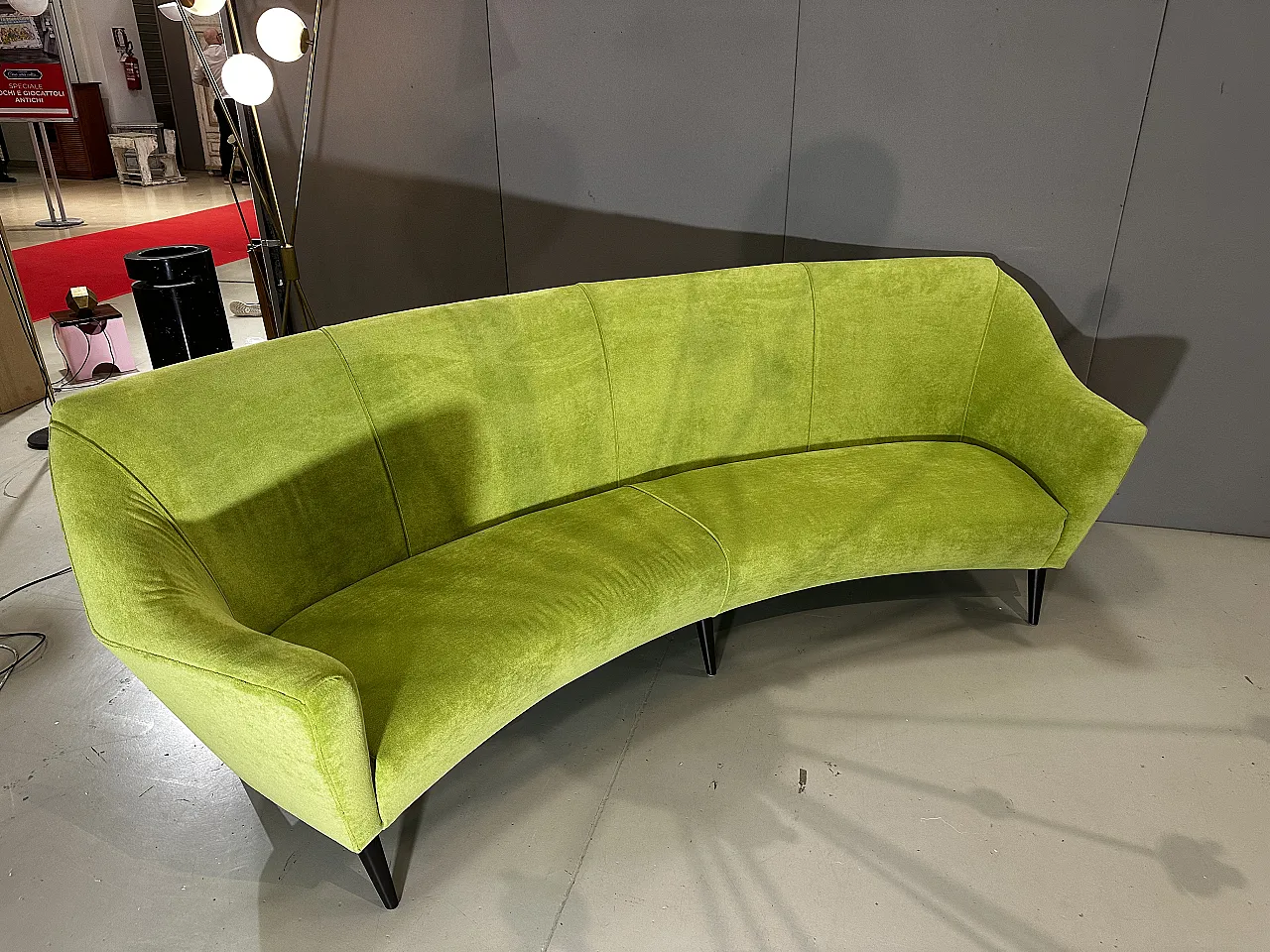 Green mid-century sofa, 50s 6