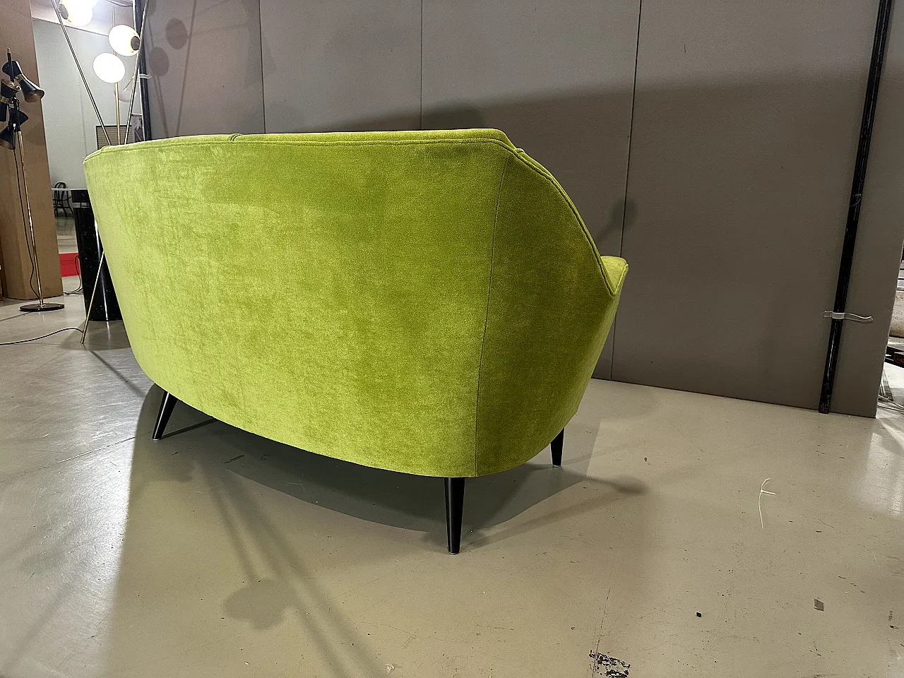 Green mid-century sofa, 50s 8