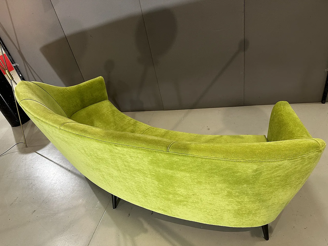 Green mid-century sofa, 50s 9