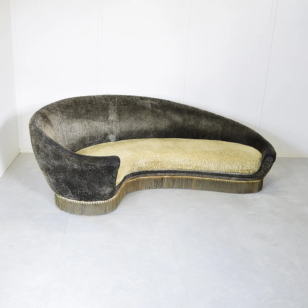 Curved fabric sofa by Federico Munari, 1950s 2