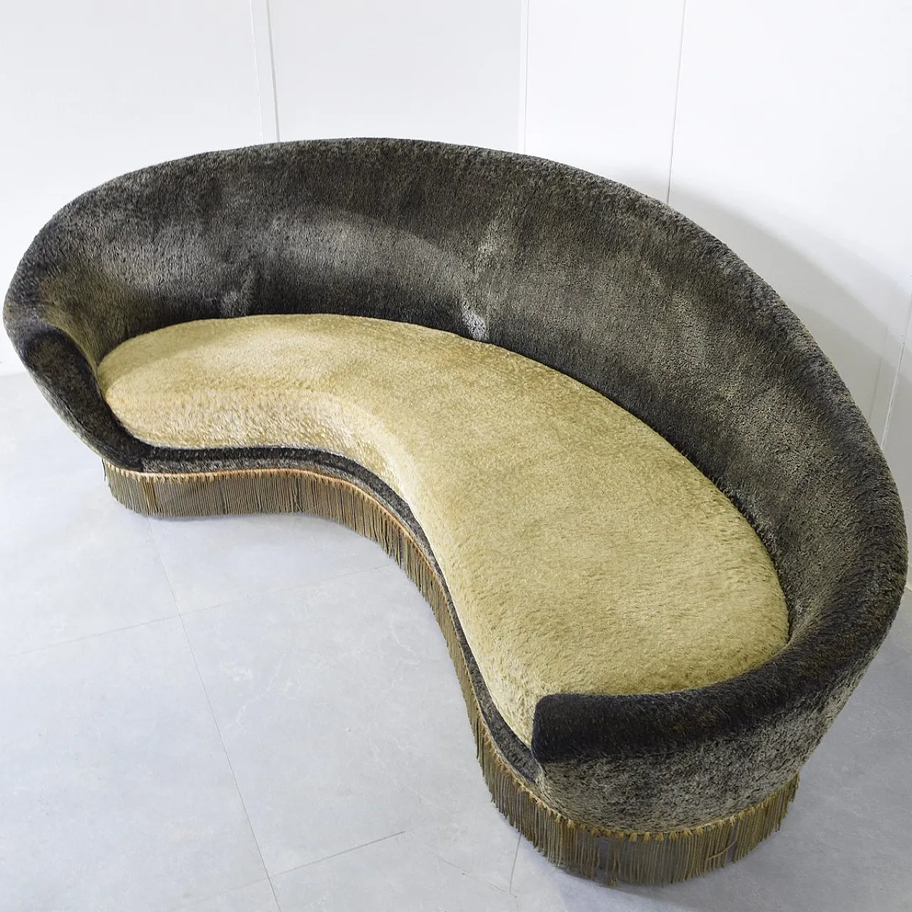 Curved fabric sofa by Federico Munari, 1950s 7