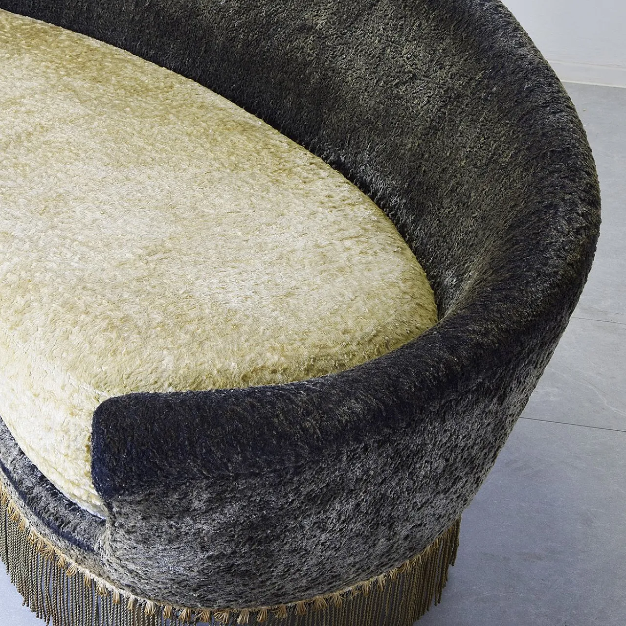 Curved fabric sofa by Federico Munari, 1950s 9