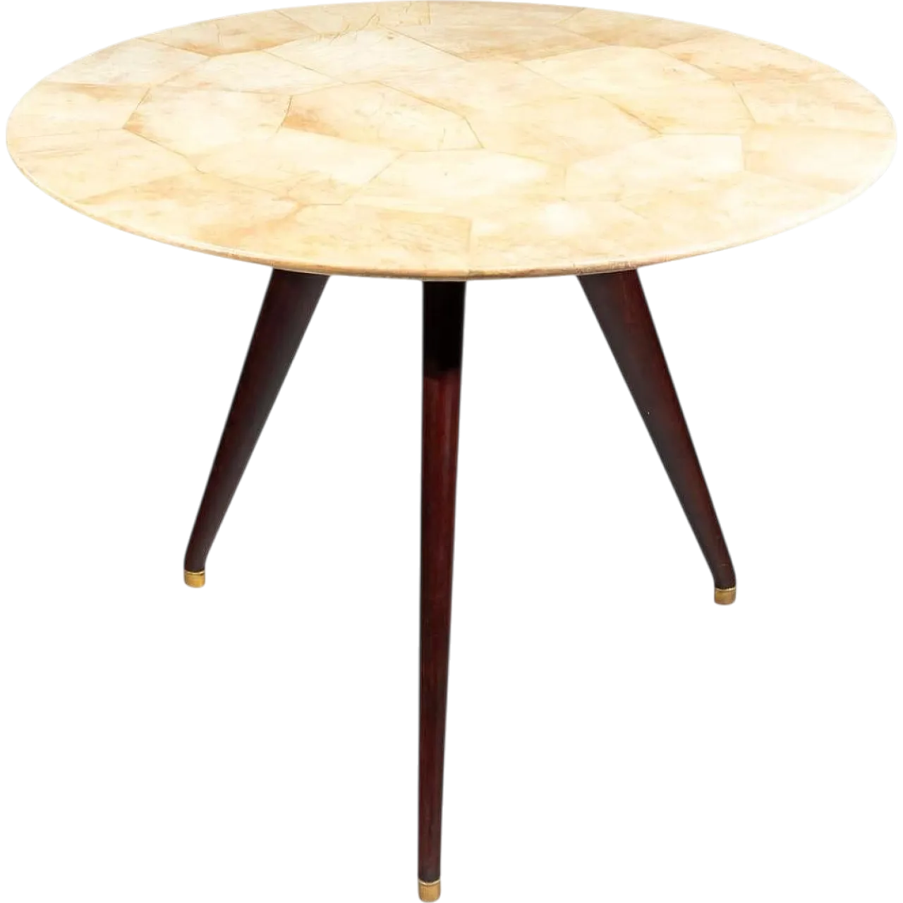 Round table with parchment top, 1950s 6