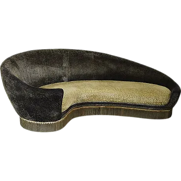 Curved fabric sofa by Federico Munari, 1950s