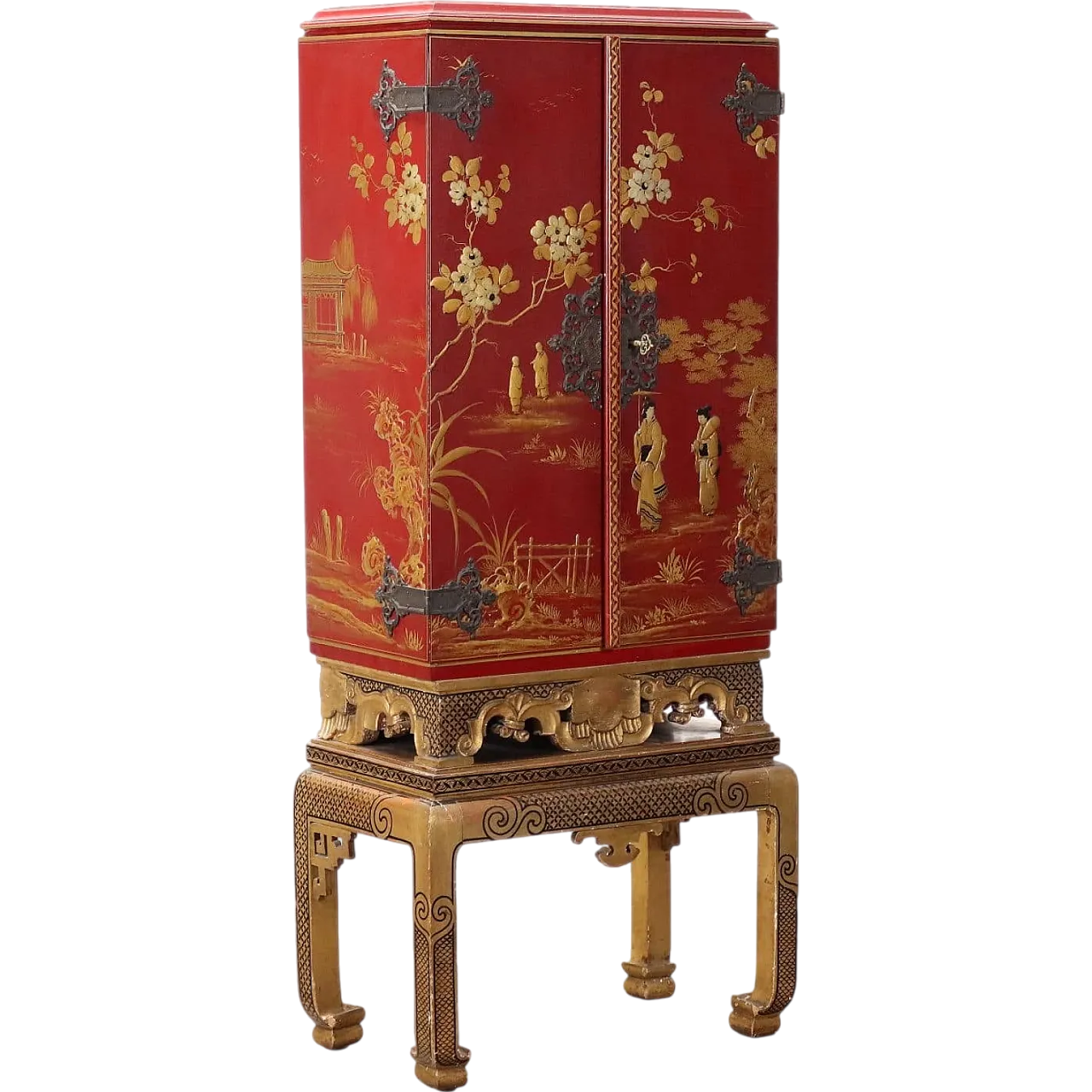 Wooden bar cabinet in Chinoiserie style, 20th century 11