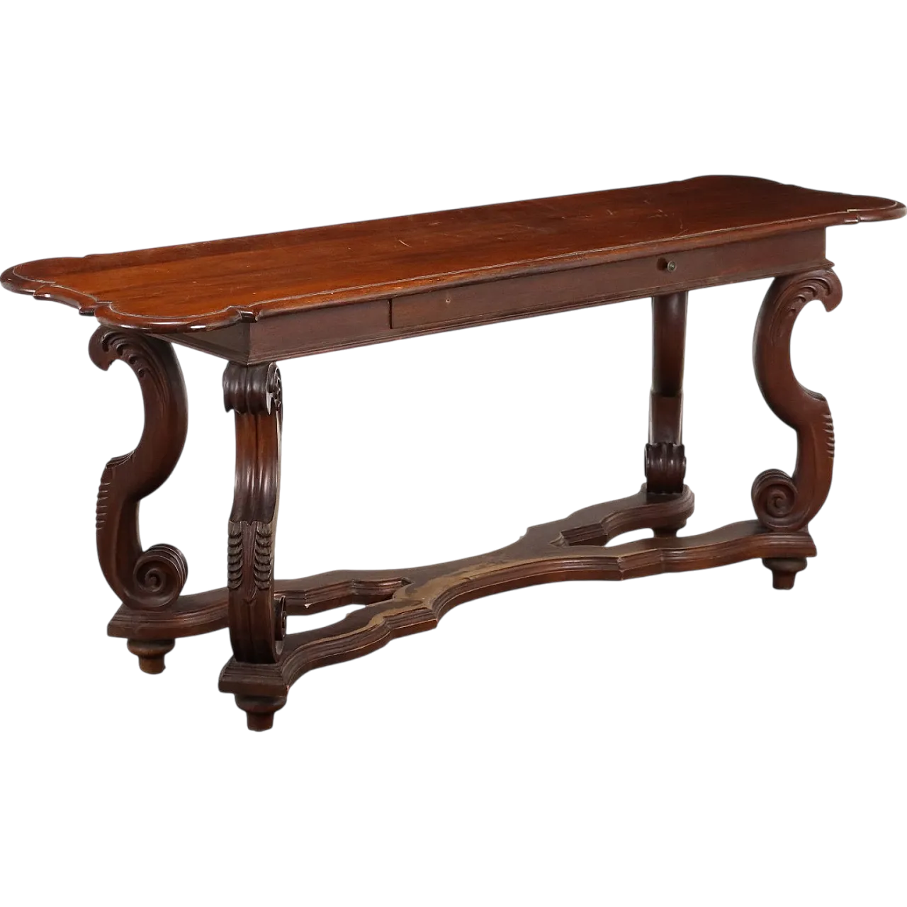 Poplar and walnut writing desk, early 20th century 10