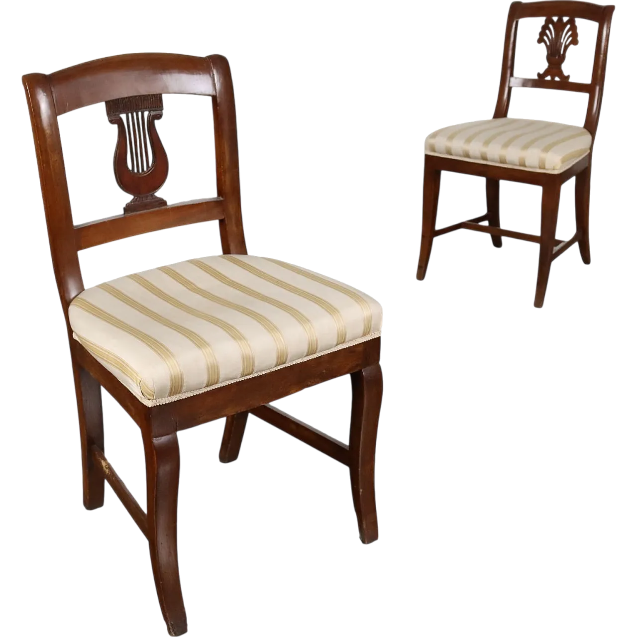 Pair of walnut Direttorio chairs, 18th century 9