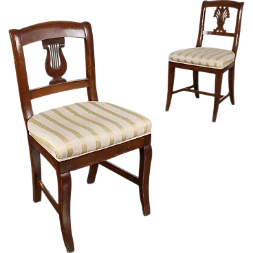 Pair of walnut Direttorio chairs, 18th century