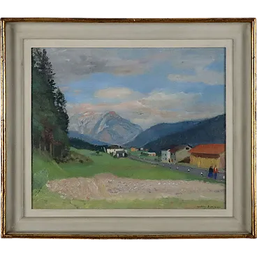 Pittura moderna di Ugo Vittore Bartolini, olio su tela, anni '50