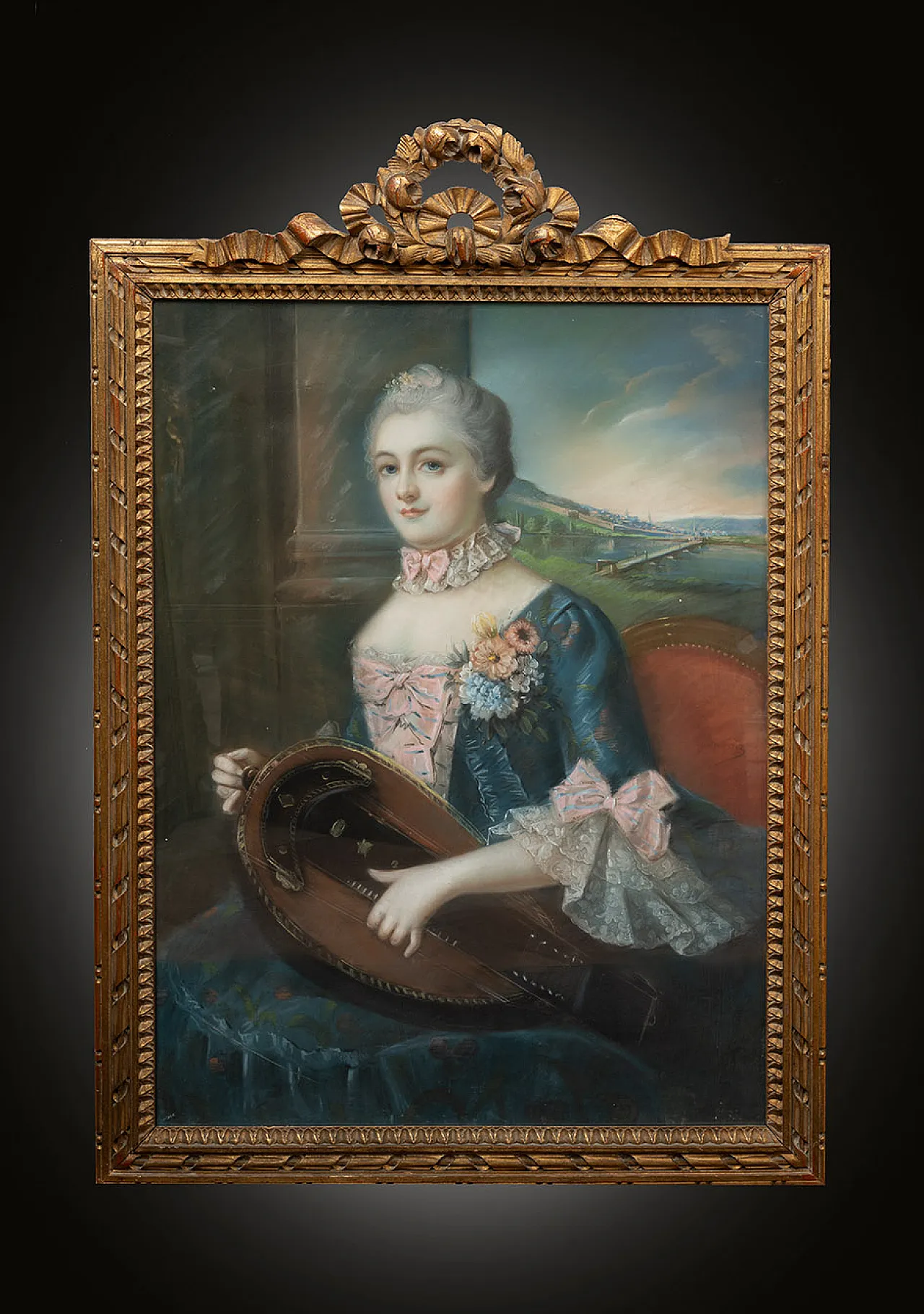 Ritratto a pastello di nobildonna Napoleone III, '800 1