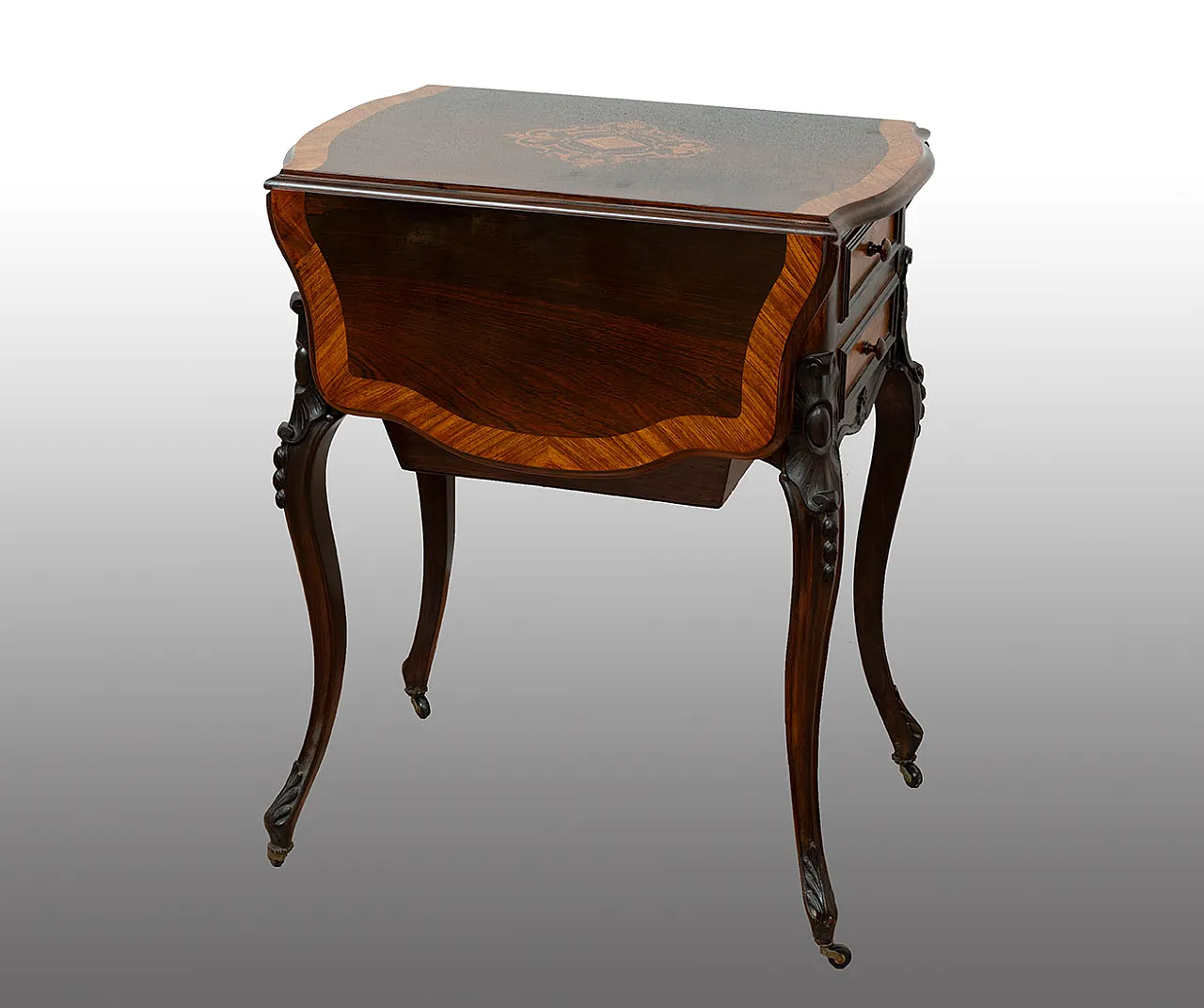 Napoleon III work table in fine exotic woods, '800 1