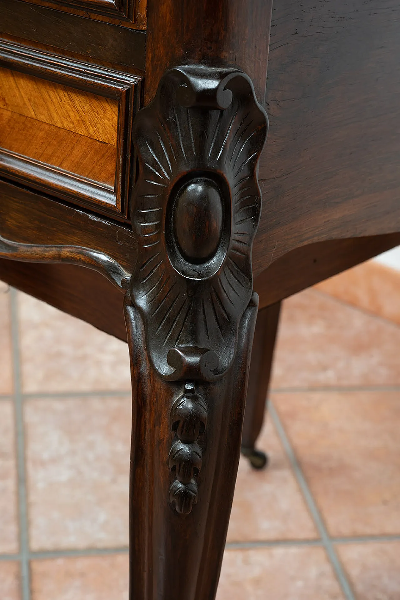 Napoleon III work table in fine exotic woods, '800 7