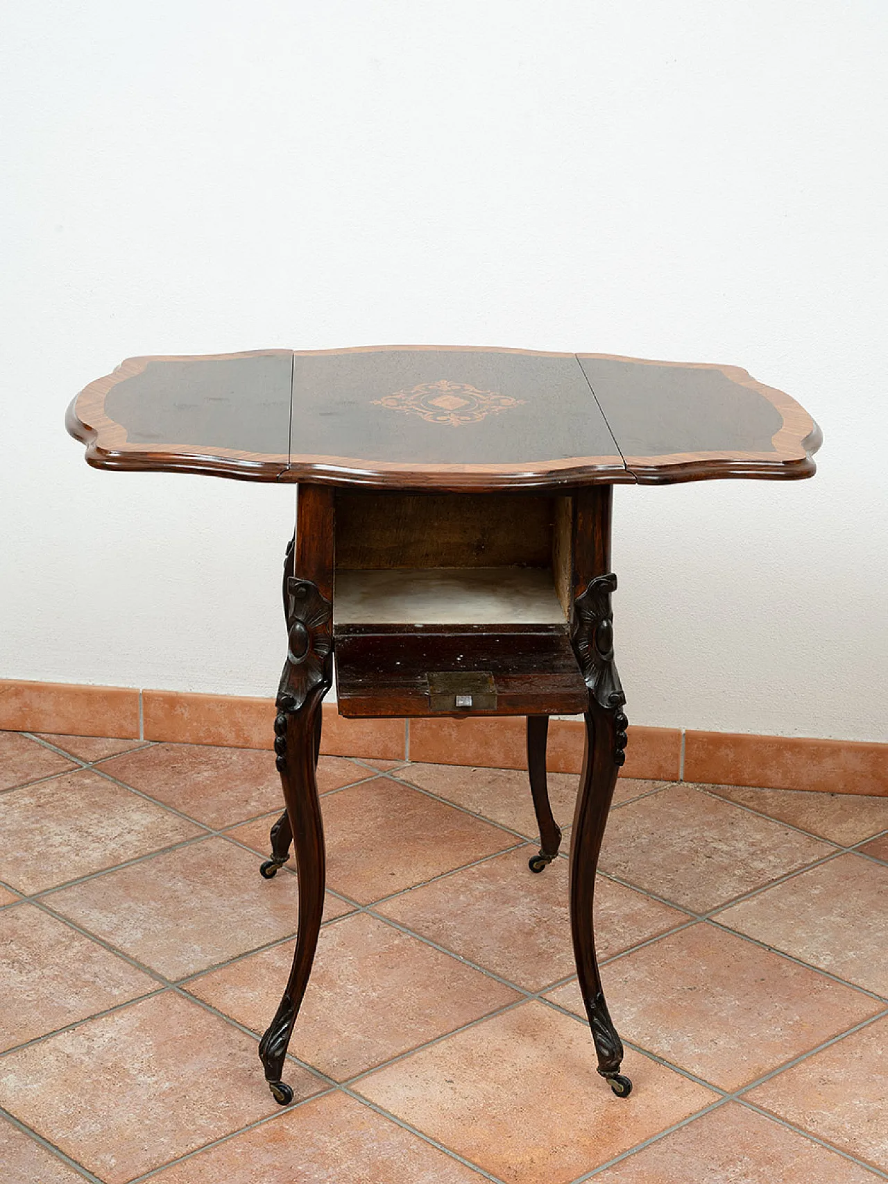 Napoleon III work table in fine exotic woods, '800 8