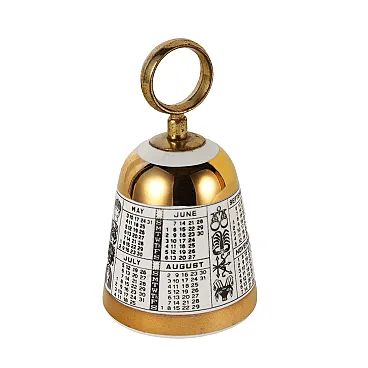 Brass and porcelain table bell by Piero Fornasetti, 1960s