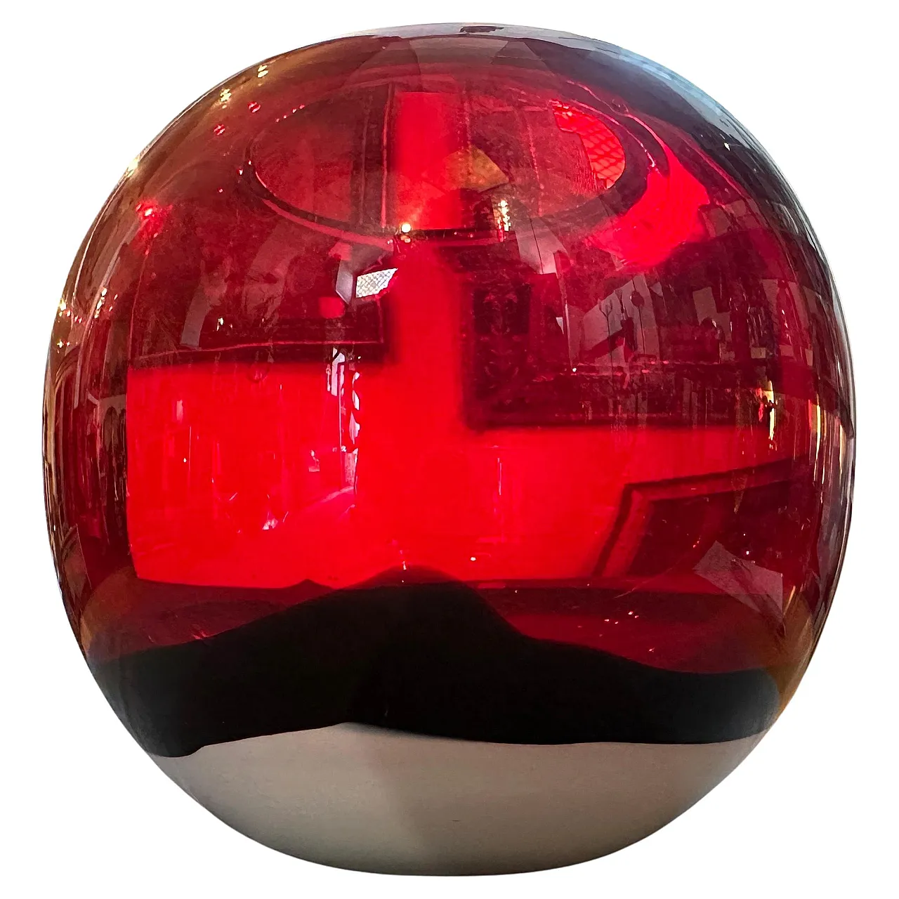 Spherical Murano glass vase in Carlo Moretti style, 1990s 1