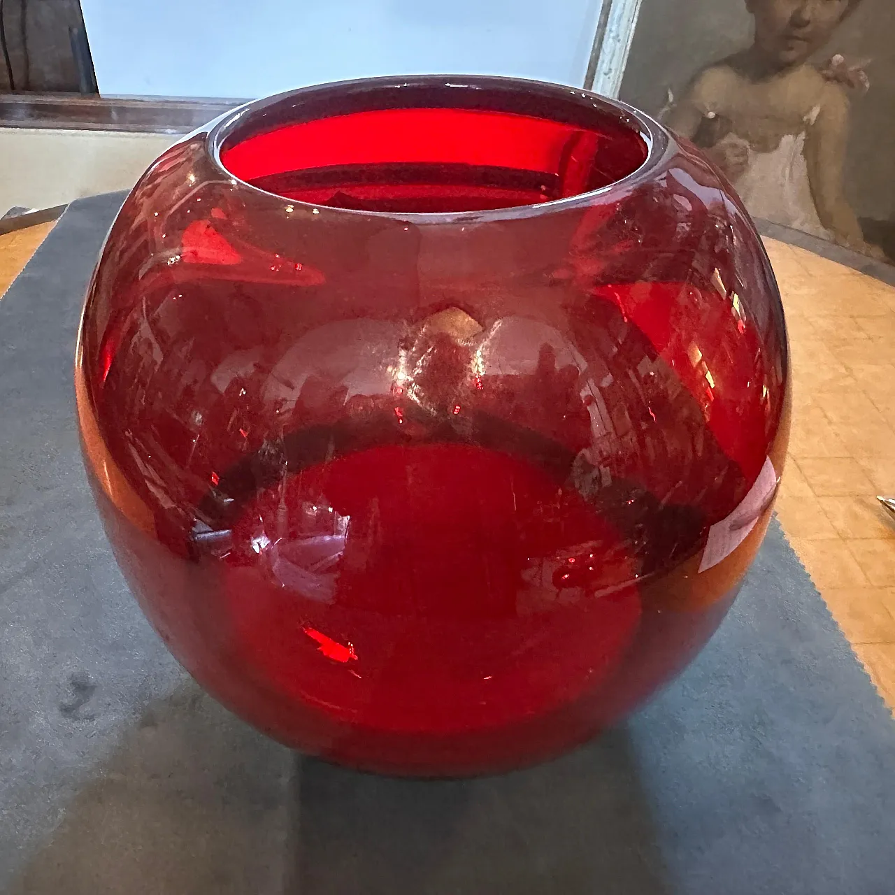 Spherical Murano glass vase in Carlo Moretti style, 1990s 6