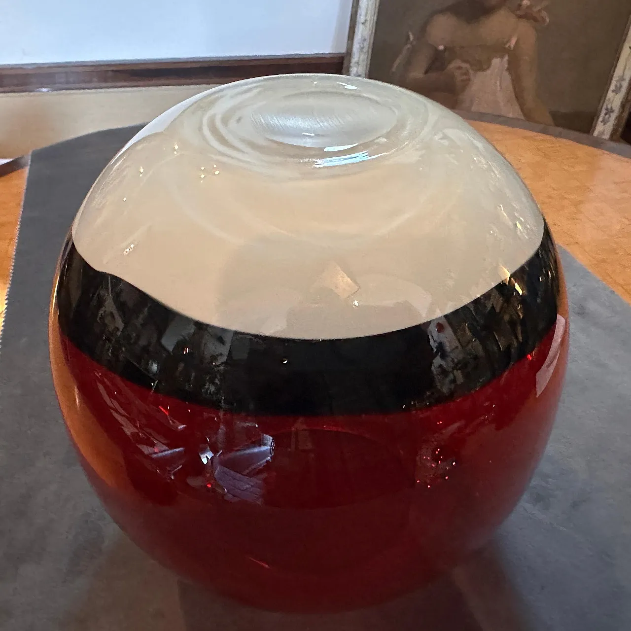 Spherical Murano glass vase in Carlo Moretti style, 1990s 7