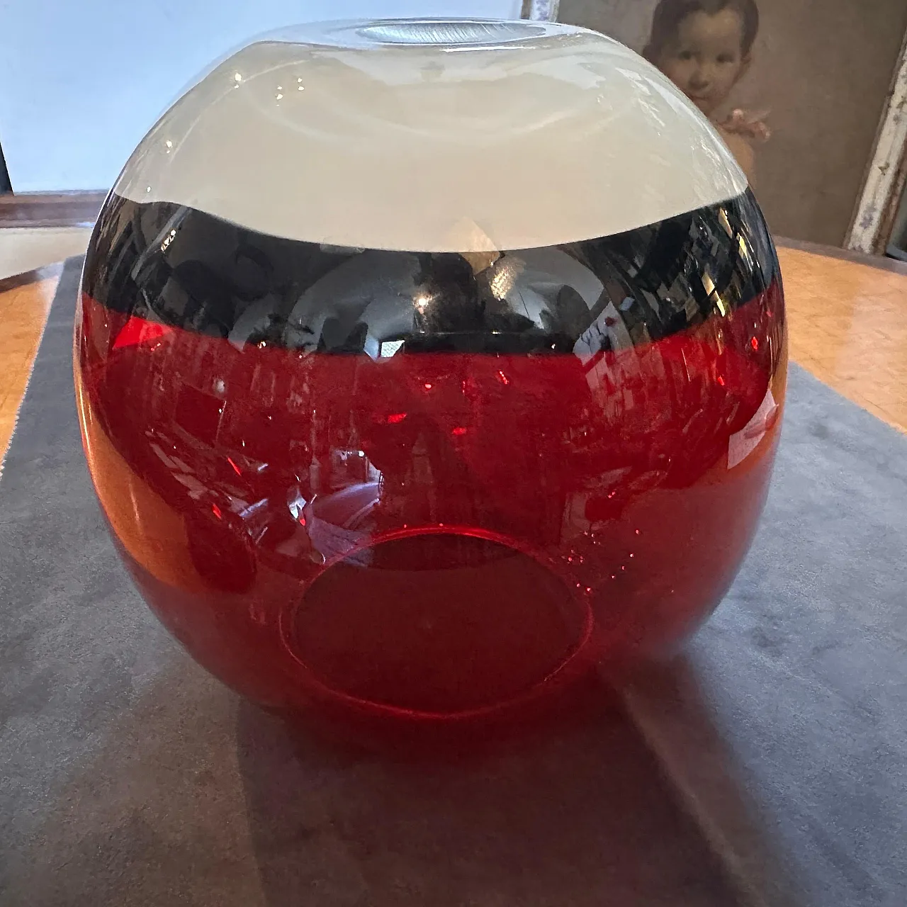 Spherical Murano glass vase in Carlo Moretti style, 1990s 8