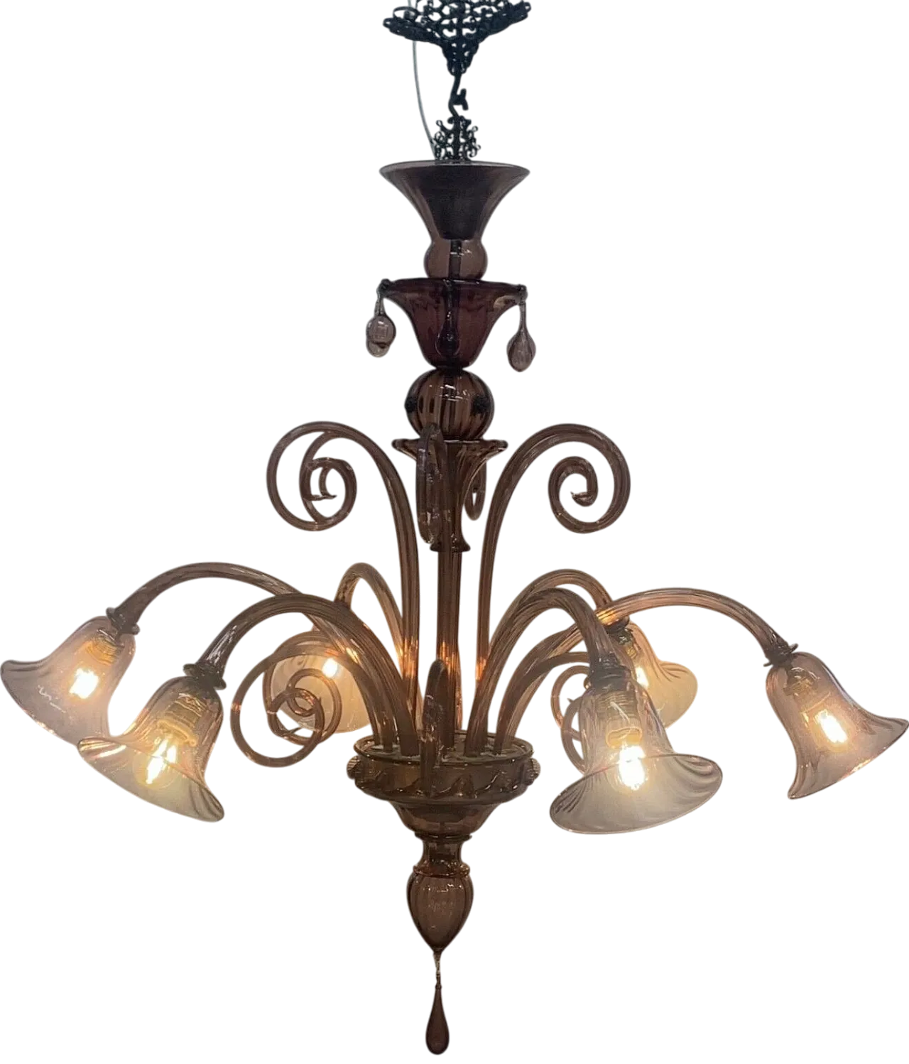 Murano glass chandelier by A.V.E.M., 1930s 6