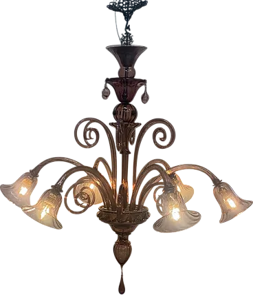 Lampadario in vetro di Murano di A.V.E.M., anni '30