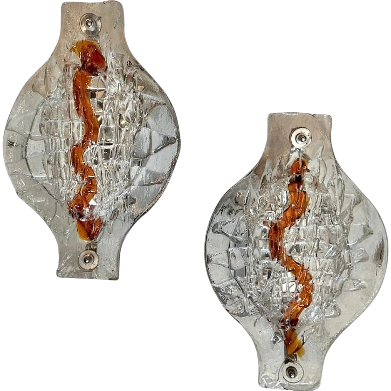 Pair of Murano glass wall sconces by Mazzega, 1970s 11