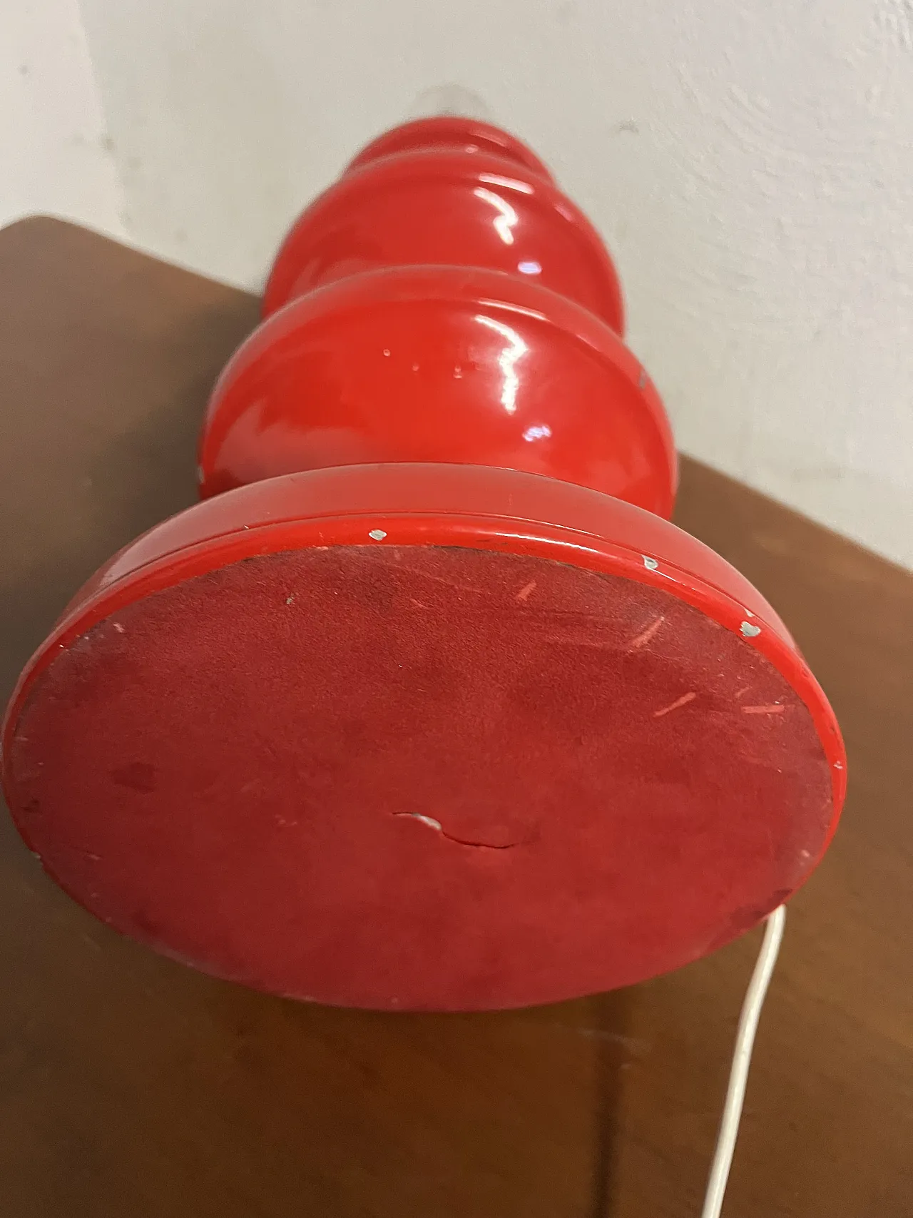 Lampada in metallo rosso, anni '70 7