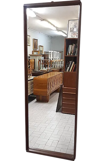 ORIGINAL TEAK MIRROR FROM THE 60'S WITH BRAND ON THE KING