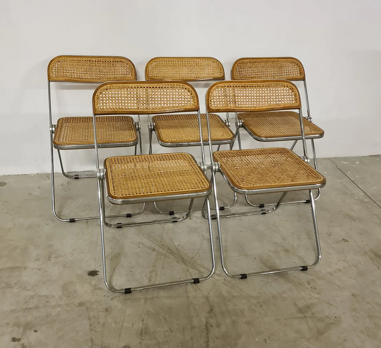 5 Plia chairs canè version, 70s 16