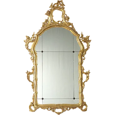 Baroque-style wooden mirror, 20th century