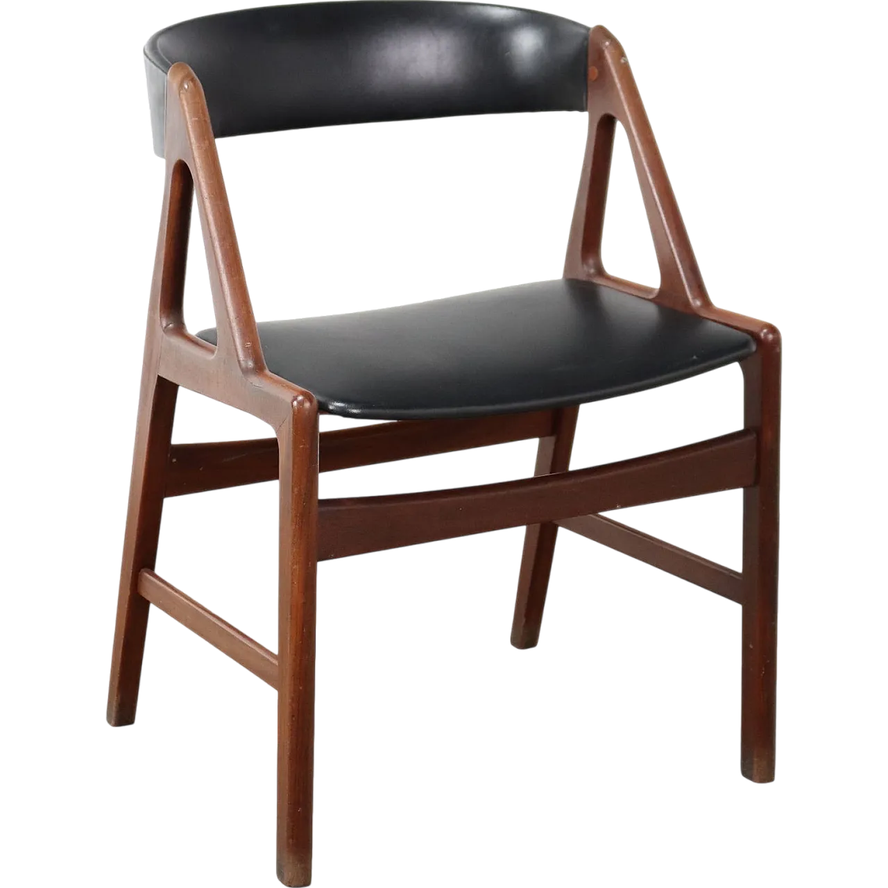 Danish teak and imitation leather chair, 1960s 11