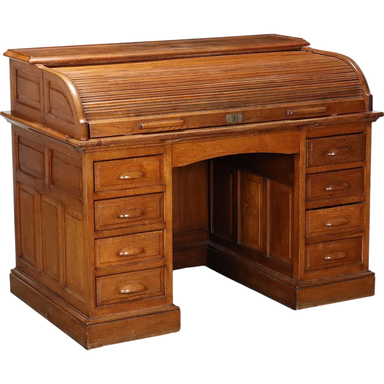 Oak writing desk with drawers, 20th century 11