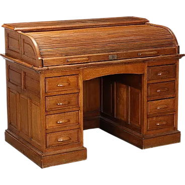 Oak writing desk with drawers, 20th century