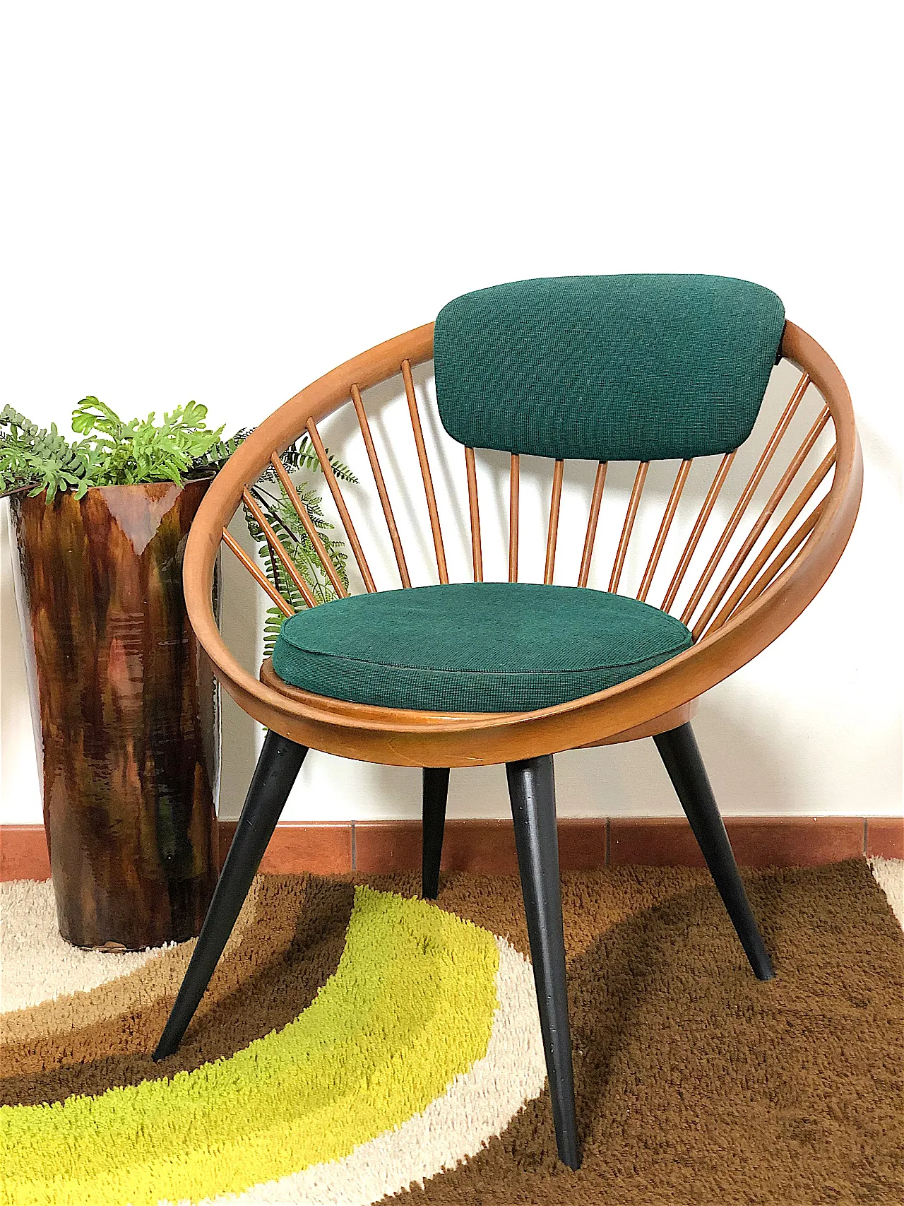 Poltrona Circle Chair By Yndve Ekstrom, Svezia, anni '50 1