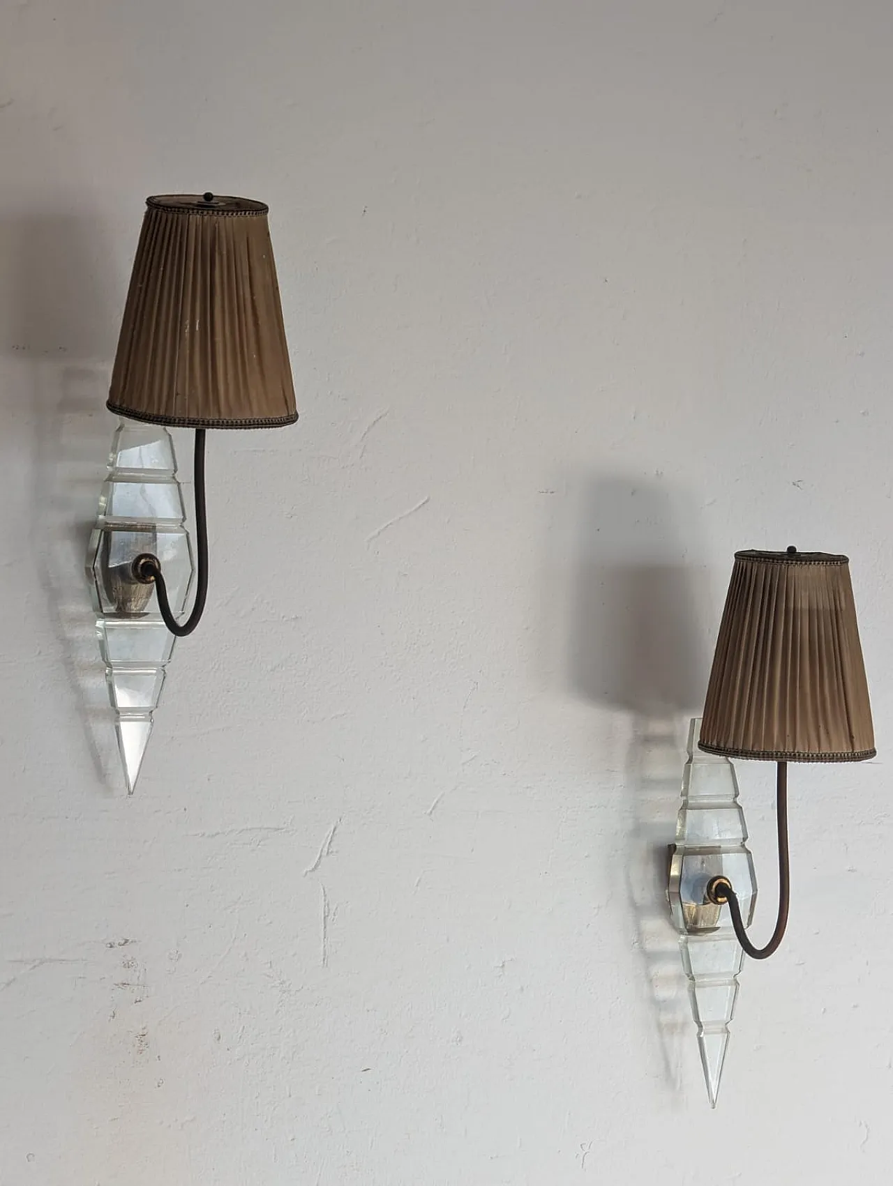 Set of 2 Wall Lights, 1940s 1