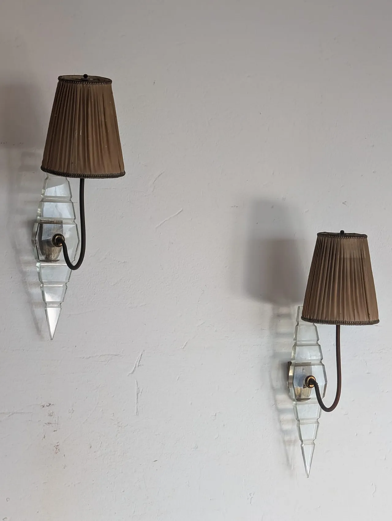 Set of 2 Wall Lights, 1940s 6