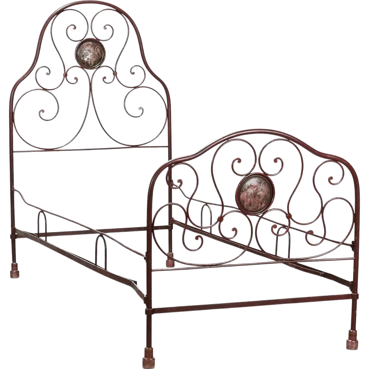 Louis Philippe bed in wrought iron, 19th century 9