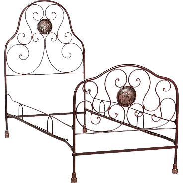 Louis Philippe bed in wrought iron, 19th century