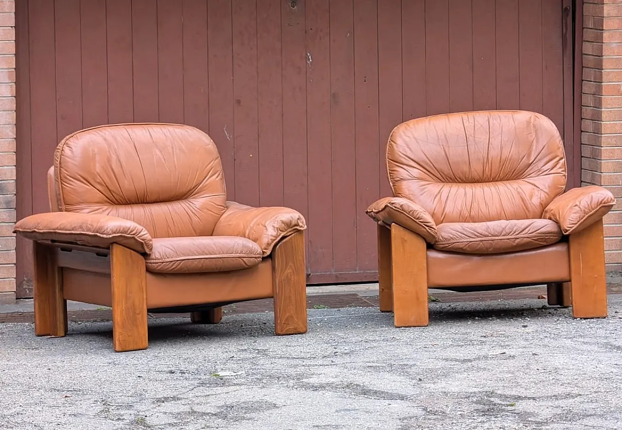 Pair of Brutalist Armchairs by Mobilgirgi, 1970s 1