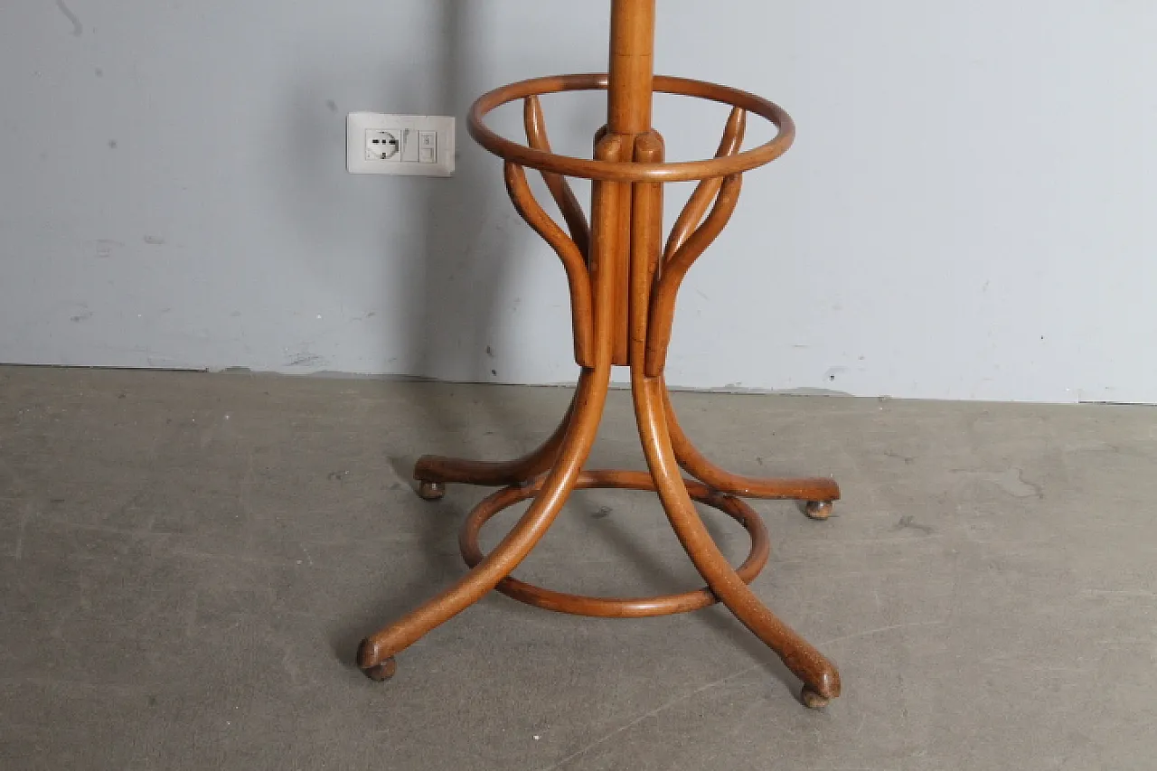 Thonet-style coat rack in curved beech, 1940s 3