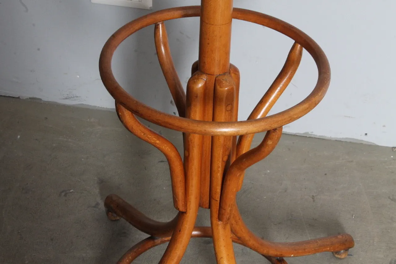 Thonet-style coat rack in curved beech, 1940s 6