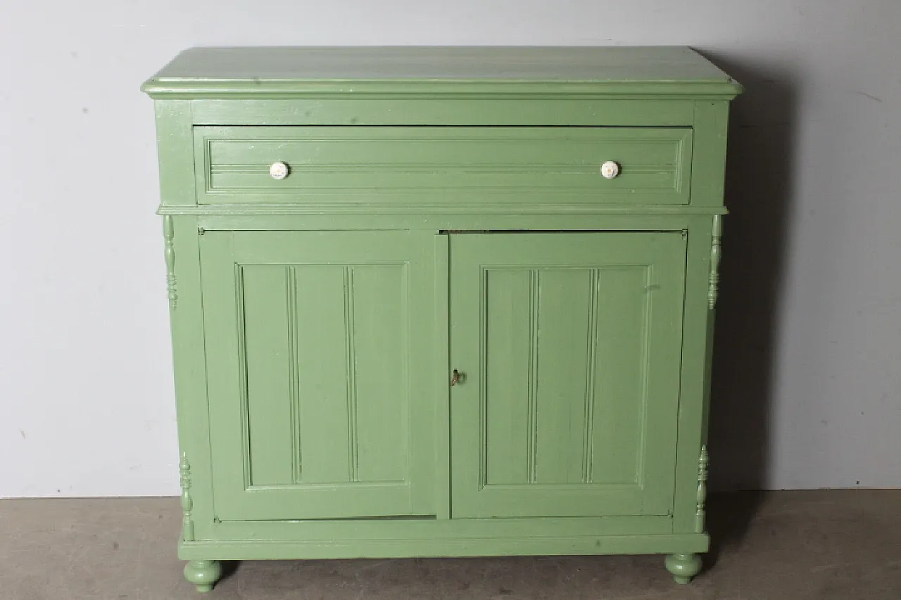 Credenza toscana in legno verde salvia, '800 1