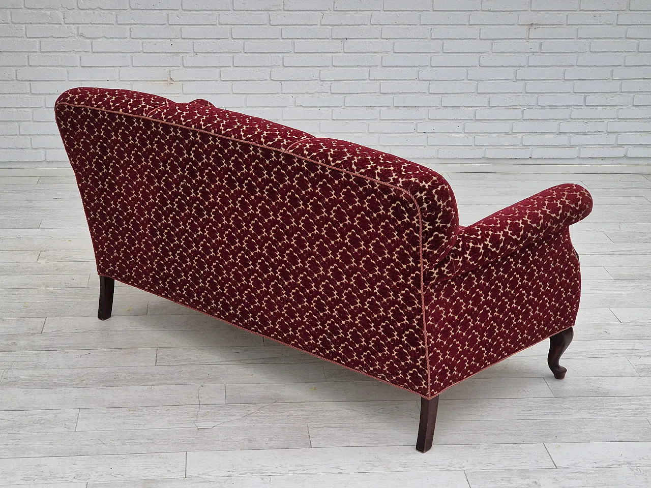 Danish 3 seater sofa velour, 1950s 6