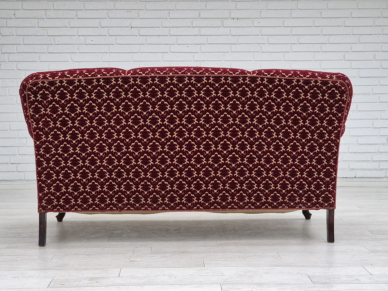 Danish 3 seater sofa velour, 1950s 7